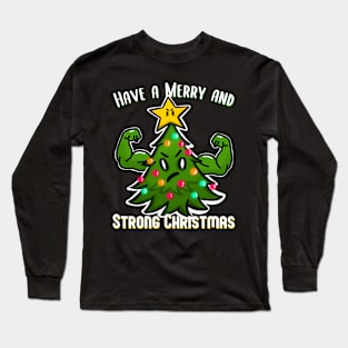 Christmas Tree with Muscles Strong Christmas for bodybuilder Long Sleeve T-Shirt